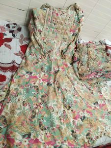 Floral Suit With Dupatta