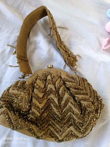 Beaded Golden Clutch