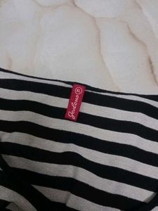 Striped Jacket with Lace Sleeves