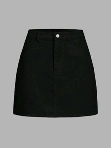 Black Denim Skirt