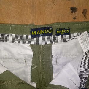 Green Casual Drawstring Pants