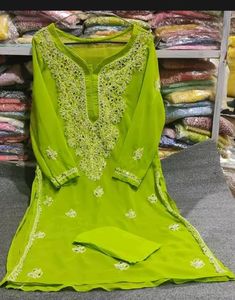Chikankari Kurti (Free Size)