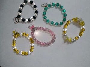Beaded Charm Bracelets - Set of 5