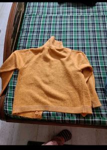 Embroidered Mustard Cardigan