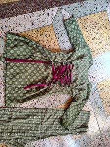 Green Printed Corset Kurta Set