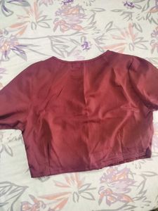 Burgundy Maroon Crop Top