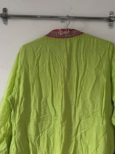 Green Embroidered party wear Kurta