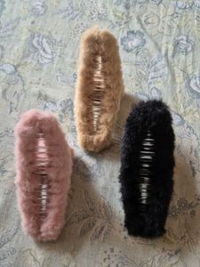 Fuzzy Hair Claw Clip Set