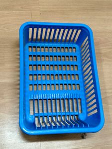 3 In 1 Blue Dish Sink Rack With Multipurpose Tray