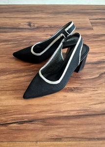 Stylish Black Slingback Heels