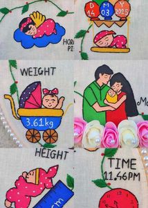 baby Welcome Footprint Embroidery Hoop
