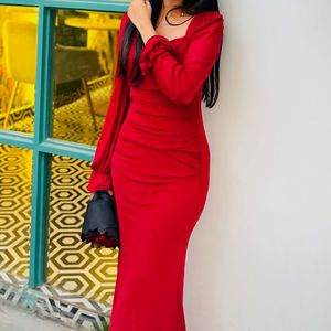 Elegant Red Bodycon Dress