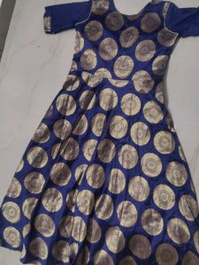 Navy Blue Long Ethnic Frick