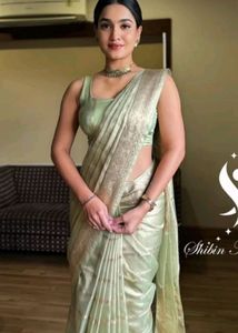 Elegant Mint Green Saree