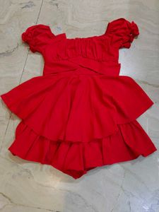 Red Tiered Mini Dress