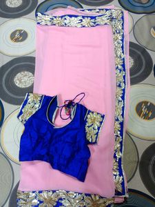 Baby Pink Saree For Women&#39;s