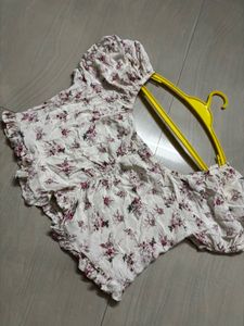 Off Label Crop Floral Top