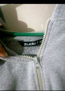 Grey Cropped Drawstring Hoodie