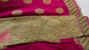 Elegant Pink and golden heavy saree