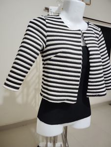 Striped Black &amp; White Blazer