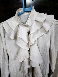 Ruffled White Top