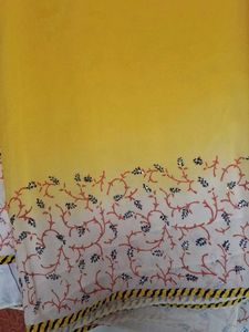 Yellow Printed Saree