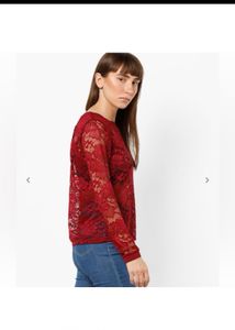ONLYLace Top with Ribbed Hem