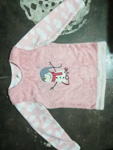 Cozy Pink Snowman Pullover Top