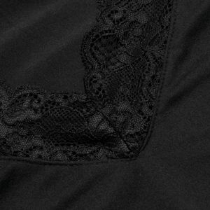 Lace Trimmed Black Top
