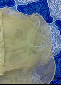 New Sage Green Gold Sequin Embroidered Fabric