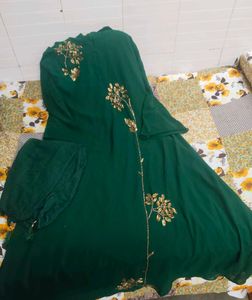 Emerald Green Embroidered Dress