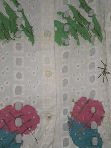 Embroidery White Top With Multi Color Front
