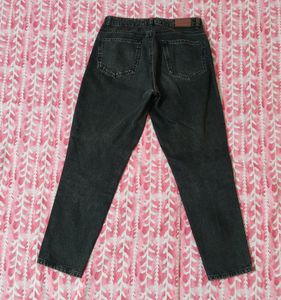 Bershka Mom Fit Charcoal Jeans