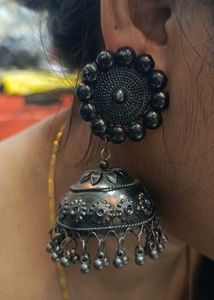 Oxidized Jhumka Earrings
