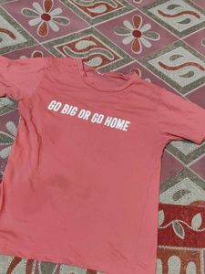 Trendy Peach Slogan Tee - diwali sale
