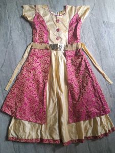 Elegant Pink &amp; Cream Dress