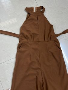 Brown Halter Jumpsuit