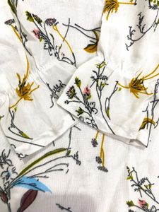 Floral Print Tie-Neck Blouse