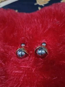 Elegant Silver & Black Earrings