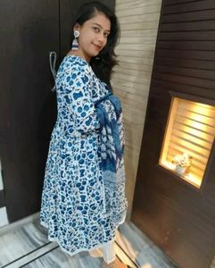 Beautiful Umbrella Kurti ,Pant Dupatta Set