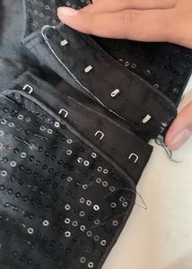 Y2K Sequined Black Blouse