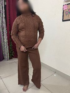 Brown Knit Jumpsuit