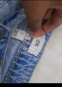 Flared Blue Distress Jeans