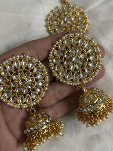 Kundan Earrings &amp; Tikka Set