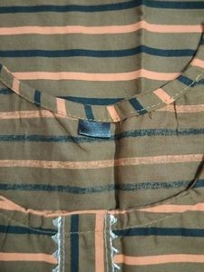 Brown Striped Kurta