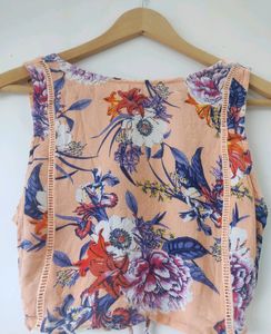 Floral Peach Crop Top