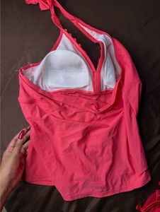 Pink Halter Neck Bikini Top