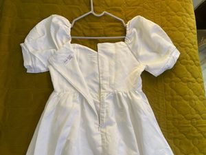 White Puff Sleeve Cute Mini Dress Size Xs