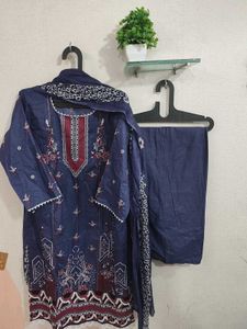 Blue Embroidered Kurta Set