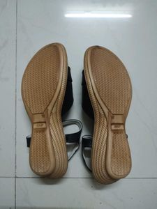 Urban Woods Black Strap Heel Sandals